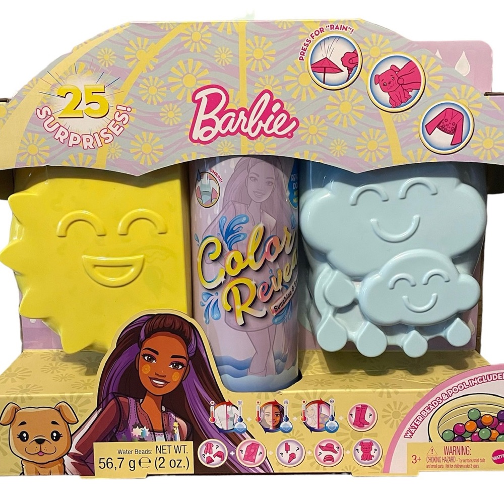 Barbie Color Reveal Sunshine Sprinkles Dolls and accessories plus+ 25 surprises